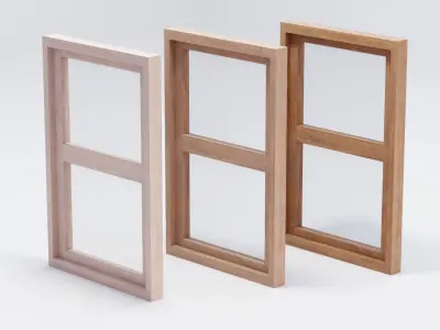 Simple Wooden Window Low-poly 3D model