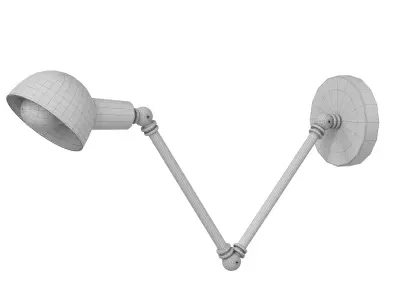 E27 Loft Wall Lamp with Adjustable Arm Black Brass  3D model