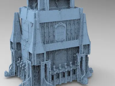 Dark Magic Fort architecture Tower large 3D model