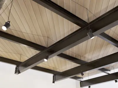 Wooden ceiling on metal beams 23 Low-poly 3D model