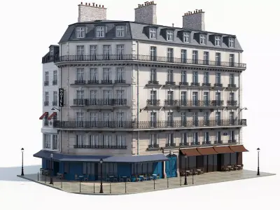 Corner haussman facade 3D model