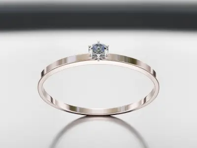 Wedding Engagement Ring with 3 ring design and 3 color variants 3D model