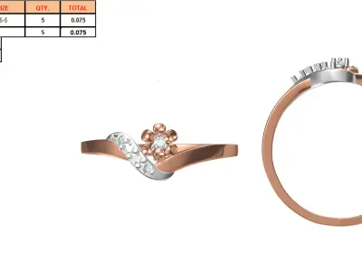 Light Weight Wedding Engagement Women Ring STL JCD Details 3D print model 16