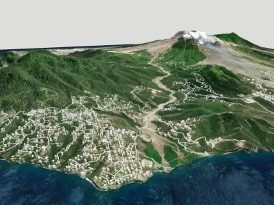 Montserrat  island Caribbean 3D model