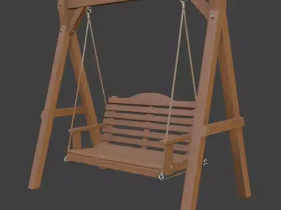 Wooden Porch Swing 3D model
