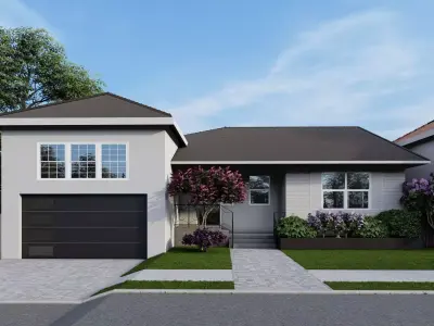 3D Exterior Scene 3D model design garden and landscape 3D 3D model