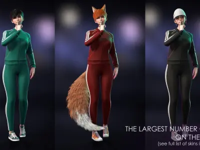 Streetwear Girl 3-18 - Sportswear Girls Pack Game-Ready Low-poly 3D model