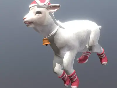 Santas Sheep Run Merry Christmas fbx png PBR 3D model