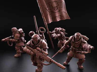 Shock Troops - Command Squad of the Imperial Force 3D print model