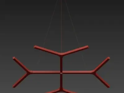 Quad Y LED Chandelier by Sonneman 3D model purchase
