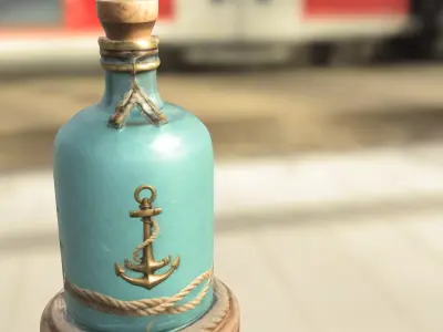 Nautical Anchor Bottle Low-poly 3D model