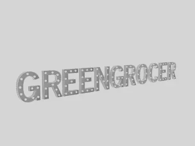 Green Gracor Sign With Bulb 3D model