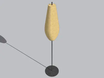 Italian Designer Floor Lamp Brass Marble Resin 3D model
