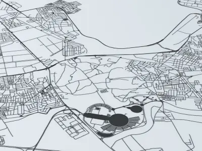 Tunis Road Network and Streets 3D model