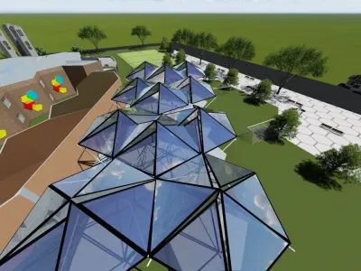 3D school design landscape  3D model