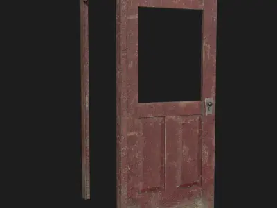 Door old 2 pbr Low-poly 3D model