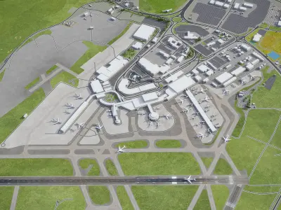 Dublin - Airport - DUB Low-poly 3D model