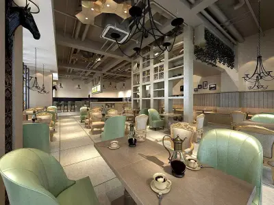 Business Restaurant - Coffee - Banquet  117 3D model