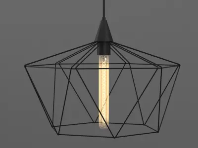 Hanging Wire Lamp Set 3D model