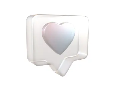 Socail Media Heart Bubble v1 014 Low-poly 3D model