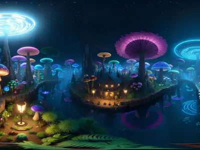 HDRI Fantasy Fairytale Low-poly 3D model