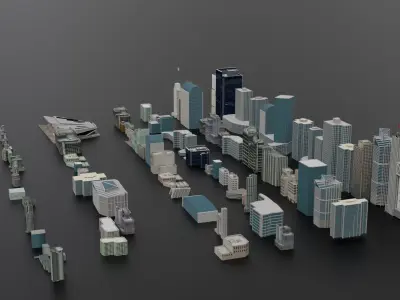 Complete City Pack Building - House Collection Low-poly 3D model
