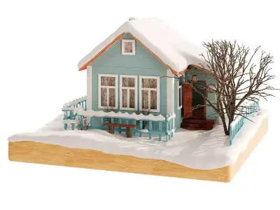 Winter decorative House 3D model
