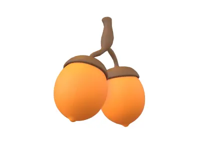 Acorn Fruit v1 003 Low-poly 3D model