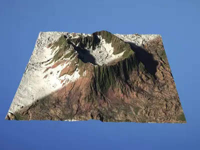 Landscape Environment Volcano Snow 22 Low-poly 3D model