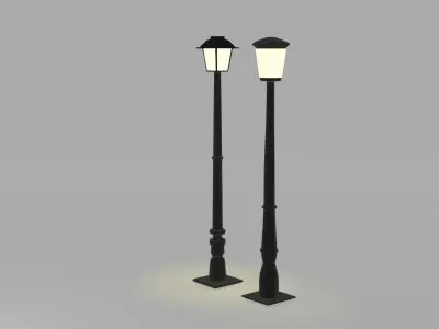 Street Lamps Low-poly 3D model