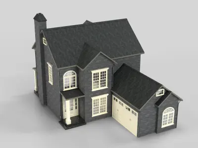 British House Design 18T1  Low-poly 3D model