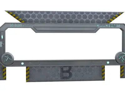 Sci-fi Gate B Low-poly 3D model