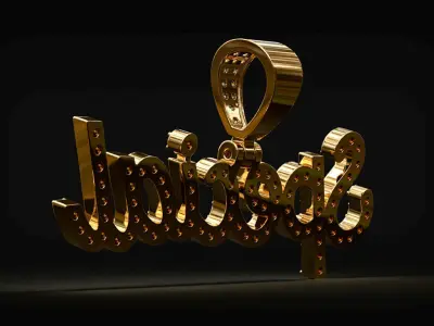 scripted name letter pendant  3D print model