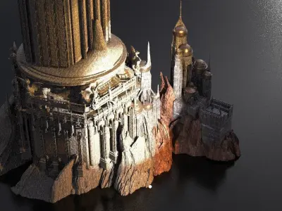 Motu Eternos Inspired Palace Arch City Hub 3D model
