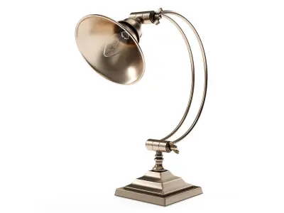 Antique Brass Metal Task Table Lamp 3D model