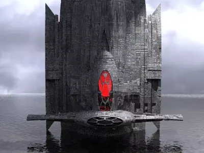 Ocean Drake interceptor Ocean Ship Base Kitbash 3D model