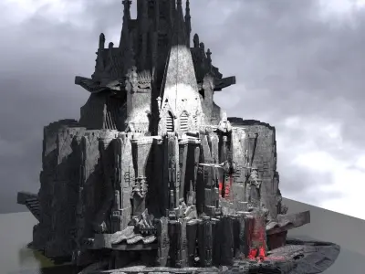 Sci-Fi Cyberpunk temples Dark 3D model