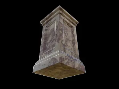 ornate stone pedestal 01 3D model