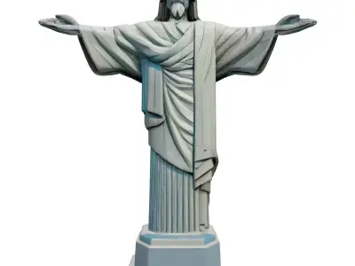 Christ the Redeemer Statue LowPoly Low-poly 3D model