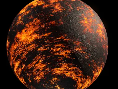 Lava Planet 03 - 8k PBR Low-poly 3D model