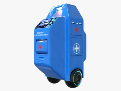 Sci fi medical Bot Low-poly 3D model