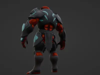 Armored Alien Warrior  Sci-Fi 3D Character Low-poly 3D model