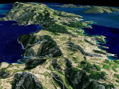 Alonnisos island 3d model terrain 3D model