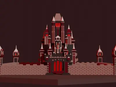 Low Poly Castle Free 3D model