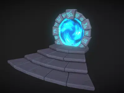 Stylized Magic portal Low-poly 3D model