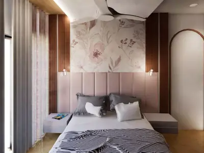 Pinterest Inspired Modern Bedroom Interior design Low-poly 3D model