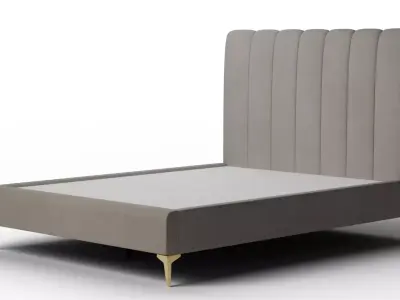 Tall Andes Vertical Channel Tufted King Bed Low-poly 3D model