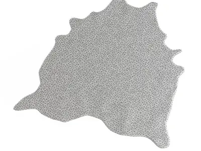 Black and Brown Spotted Cowhide Rug 3D model