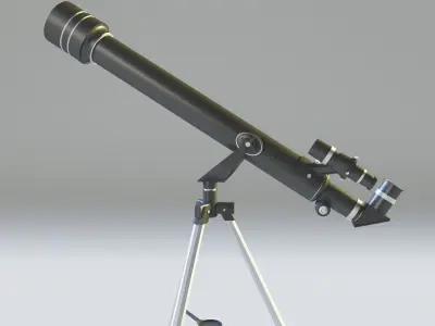 Telescope on tripod Low-poly 3D model