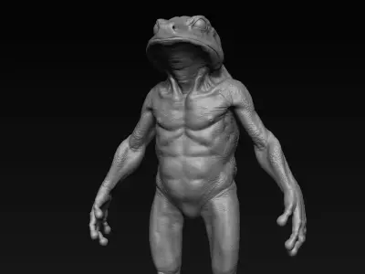 Frog Humanoid Creature 3D model